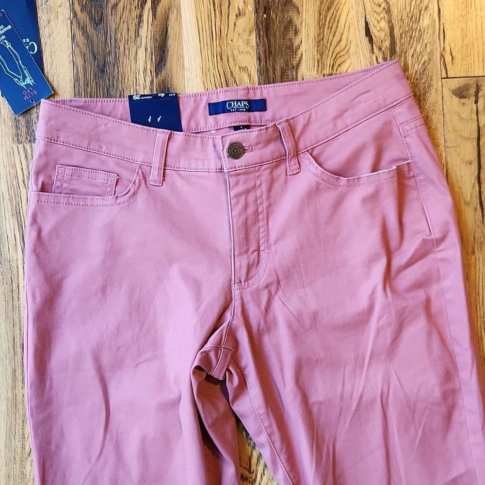 Chaps Slim Leg Pink Pant - Picture 4 of 5